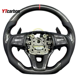 Volante Deportivo <span class=keywords><strong>de</strong></span> Fibra <span class=keywords><strong>de</strong></span> Carbono Real Personalizado con LED para Genesis G70, Accesorios Interiores para Auto, YTcarbon - Product Image 2