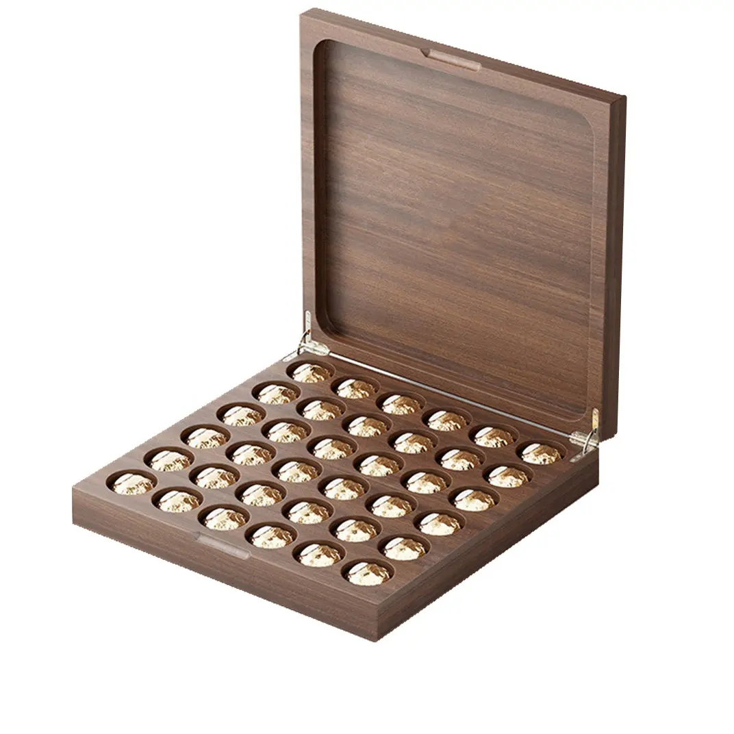 Caja de madera de lujo para regalo de Ramadán, caja de madera para Chocolate con fecha