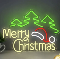 Panneau lumineux LED néon rétroéclairé Joyeux Noël, décoration de fenêtre pour chien, utilisation intérieure/extérieure, étanche IPX4, publicitaire