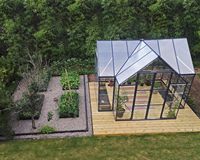 Serre de jardin moderne et spacieuse en aluminium et polycarbonate avec installation rapide et facile