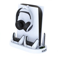 Station de charge multifonctionnelle pour jeux avec ventilateur de refroidissement et double chargeur de manettes pour console