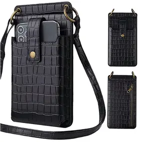 Women Crossbody Cell Phone Bag Universal Waterproof Women Purse Credit Card Slots Mirror PU Leather Carrying Smartphone Pouch Crossbody Cell Phone Bag