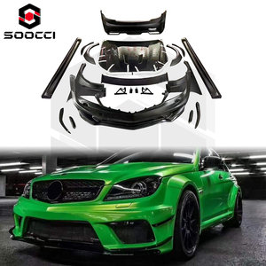 Kit per il corpo largo stile serie nera per Mercedes-Benz classe C <span class=keywords><strong>AMG</strong></span> W204 C63 parafanghi posteriori del <span class=keywords><strong>paraurti</strong></span> anteriore del motore minigonne laterali Spoiler - Product Image 1