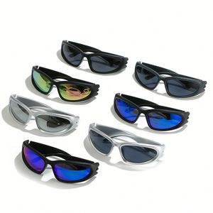 Gafas de Sol de Moda Personalizadas con Espejo Plateado Estilo Ojo de Gato para Hombre, Gafas de Sol Punk UV400 para Deportes al Aire Libre y Conducción, Gafas de Sol para Mujer - Product Image 2