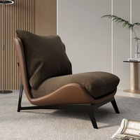 Fauteuil simple nordique moderne et minimaliste avec structure métallique pour balcon, salon, mobilier de maison, fauteuil inclinable design
