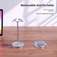 Support universel en alliage d'aluminium et gel de silicone pour casque audio et casques de bureau, avec fonction de rangement