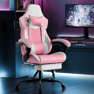 Chaise de jeu économique pour fournisseurs, avec logo personnalisé, chaise PC avec repose-pieds et base en acier pour adolescents et salles de jeu - Product Image 2