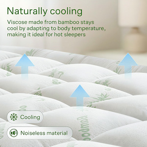 <span class=keywords><strong>Surmatelas</strong></span> ChamXue en fibre de bambou teinte en fil exclusif, rafraîchissant et épaissi, 800 g/m², doux toutes saisons - Product Image 3