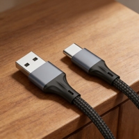 Kabel USB 2.0 Tipe-C Magnetik Logam APPACS Promosi Laris Manis, Konduktor Tembaga Murni, Nilon, Pengisian Cepat, 3.3ft, Data