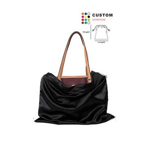 Huahao baskılı ipek çanta lüks bez ayakkabı için saten ipli toz torbası özel logo ambalaj - Product Image 1