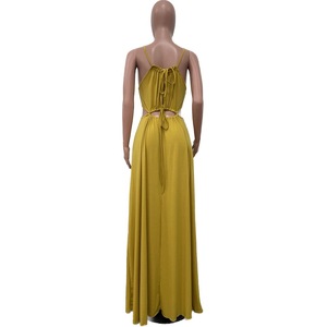 Abiti Estivi Personalizzati per Donna, Senza Maniche, con Schiena Scoperta, Tinta Unita, Vestito Lungo Maxi <span class=keywords><strong>Boho</strong></span>, Produzione ODM con Stile o Logo Personalizzato - Product Image 5