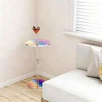 Table basse moderne en acrylique avec structure métallique pour petits espaces, hauteur réglable, mobilier de salon, couleur personnalisable
