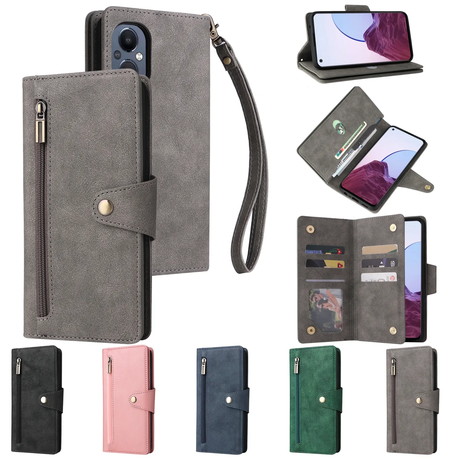 Book Leather Cover Luxury Wallet Phone Case for Realme V11 5G Narzo 50i 50A GT Master C35 C31 C21 C17 C15 C12 C11 Case