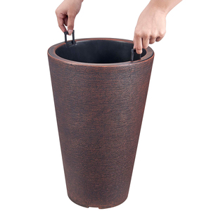 Jardinières rondes hautes en plastique décoratives modernes pour l'extérieur - Product Image 5