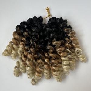 Extensiones de Cabello Sintético Rizado de 8 Pulgadas <span class=keywords><strong>para</strong></span> Crochet, Fibra de Alta Temperatura, Trenzas de Ganchillo, <span class=keywords><strong>para</strong></span> Mujeres Negras, Venta al Por Mayor - Product Image 2