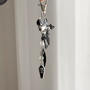 Llavero gótico punk negro con cruz y alas <span class=keywords><strong>de</strong></span> esqueleto, colgante para bolso, cadena para teléfono móvil con diseño <span class=keywords><strong>de</strong></span> amor y personalidad - Product Image 6