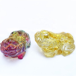Estatua de cristal animal salvaje mítico chino recién llegado tropas valientes cristal Liuli esmalte Color Pixiu otras artesanías de cristal - Product Image 1