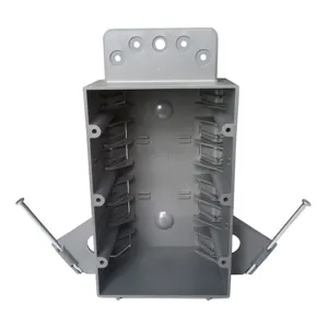 3-Gang Rectangle Plastic Box 44 Cu.In Gray PVC Material Mounting With Nails Electrical Outlet Box ETL Listed