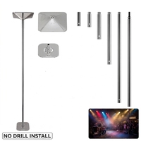 Barre de danse en acier avec hauteur réglable de 2235 à 2745 mm, barre de strip-tease de 45 mm de diamètre pour scène de club et entraînement intérieur pour débutants