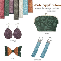 Rouleaux de cuir synthétique gaufré en PU, motifs floraux rétro et couleurs unies, pour la confection de sacs, nœuds pour cheveux et travaux de couture