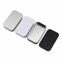 Boîte en métal coulissante en fer blanc mat avec logo personnalisé imprimé pour emballage de bonbons à la menthe, parfum solide, baume à lèvres, maquillage