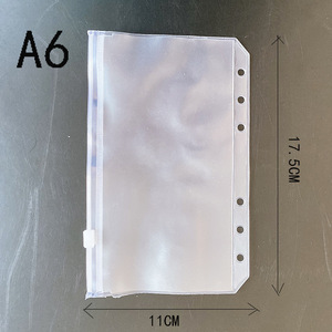Sacos plásticos para documentos, sacos com <span class=keywords><strong>6</strong></span> furos para arquivos, pastas com zíper, sacos para arquivos e folhas soltas A5, A6, A7, venda imperdível - Product Image 4