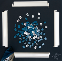 Blaues Amerikanisches Mahjong-Set, Elegante Acryl-Steine, Trendiges Urlaubsgeschenk für Frauen