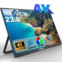 Moniteur portable IPS Ultra UHD de 23,8 pouces, angle de vision de 180°, rapport de contraste de 2000:1, pour le travail, la maison et les présentations