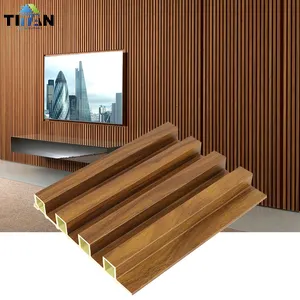 Decorative Board Hollow Interior Decoration Wood Design Indoor Interior Laminated Wpc Slat Fluted Wall Panel