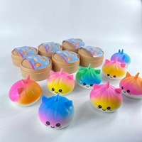 Mini jouet anti-stress en plastique à presser et à étirer, simulé, parfum lait, en forme de Baozi, de petits pains Char Siu et de Xiaolongbao, à déballer