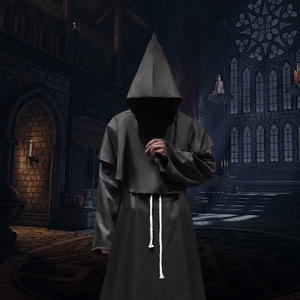 Costumes de moine médiéval, robes de sorcier et de prêtre, cosplay d'Halloween, robes de dieu de la mort, jeux de rôle - Product Image 1