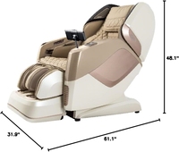 Fauteuil de massage Shiatsu corps entier inclinable avec repose-pieds auto-extensible, modes de stretching profond et de yoga, contrôle vocal, fonction zéro gravité