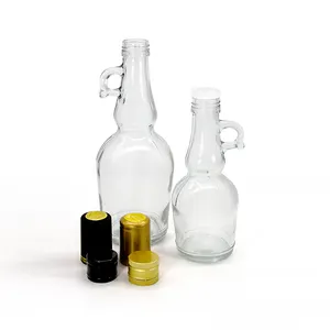 Hot sales 250 ML and 500 ML Big belly gallons shape glass olive oil bottle with screw lid