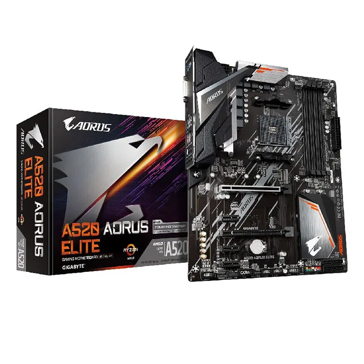 Игровая Материнская плата GIGABYTE A520 AORUS ELITE для настольного компьютера с разъемом AM4, поддержка AMD Ryzen R3 3100 R5 3500X R5 3600