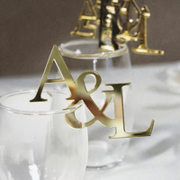 Breloques personnalisées en acrylique pour verres à vin, découpées au laser, effet miroir doré, étiquettes de boisson pour mariage, étiquettes nominatives personnalisées pour flûtes à champagne, vente en gros
