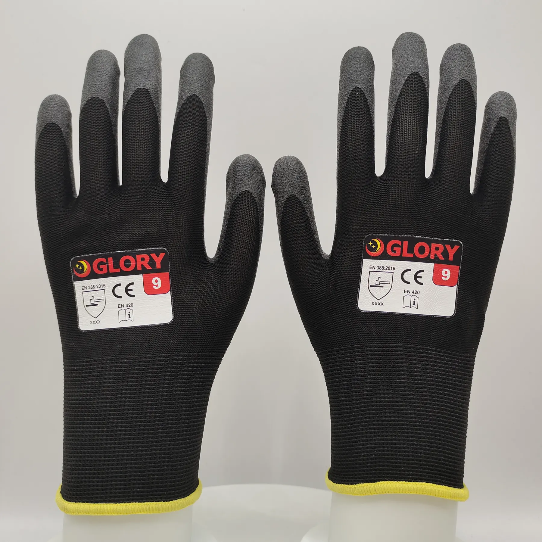 13 gauge sandy nitrile coated working gloves breathable and comfortable hand protection gloves