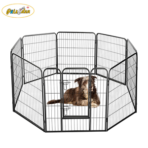 Heavy Duty Pet recinzione in metallo tubo quadrato per esterno penna per cani grande pieghevole box per cani - Product Image 1