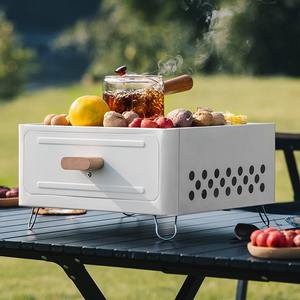 Household Camping Yard Square Charcoal Barbecue Grill Portable Outdoor Stove for Cooking Tea and BBQ - Product Image 4