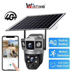Wistino 8MP lente dual al aire libre Solar AOV cámara de vigilancia 365 días bajo consumo de energía operación Solar CCTV Cámara - Product Image 1