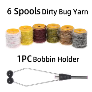 6 colores/juego de <span class=keywords><strong>hilo</strong></span> de insecto sucio <span class=keywords><strong>hilo</strong></span> de doblaje moteado con camarones Baetis Caddis ninfas señuelo para pesca con mosca Material de atado - Product Image 5