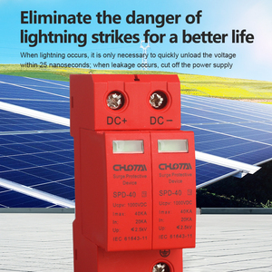 Parafoudre CC LONG TAI SPD-40 2P T2 <span class=keywords><strong>Protection</strong></span> contre la foudre 20kA-40kA 1000VCC Solaire Photovoltaïque Montage sur Rail DIN Certifié CE IEC - Product Image 1