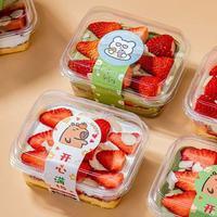 Boîte d'emballage pour gâteau à la crème de fraises, dessert tiramisu, mousse multicouche, pique-nique aux fruits, boîte de cuisson et d'emballage, anti-buée