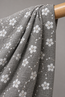 Tissu tricoté brodé de sequins blancs et de perles florales pour robe de mariée, robe de soirée, filles et garçons