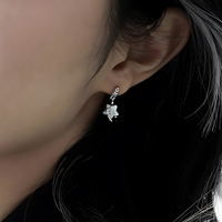 Boucles d'oreilles pendantes en forme d'étoile en or 18 carats, boucles d'oreilles fines en argent sterling 925, bijoux élégants pour femmes, vente en gros de bijoux personnalisés