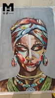 Usine Homedecor vente en gros à la main huile acrylique peinture mur Art Figure cadre personnalisé toile Texture photo Portrait peinture