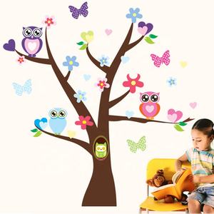 Benutzer definierte Wanda uf kleber Eule und Big Tree Wandt attoos Hochwertige PVC umwelt freundliche und abnehmbare Kinder dekoration Aufkleber - Product Image 1