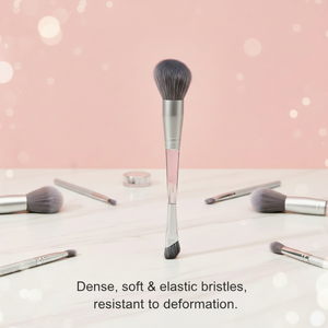 Pinceau double embout avec manche transparent moulé par injection et têtes en fibres synthétiques - Product Image 4