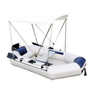 Bateau pneumatique pliable avec pare-soleil en PVC pour 3-4 personnes, idéal pour les loisirs en plein air et la pêche - Product Image 3