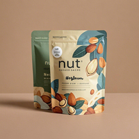 Sachet d'emballage Doypack personnalisé pour aliments secs, cacahuètes, noix, amandes, noix de cajou mélangées, avec fermeture éclair verticale