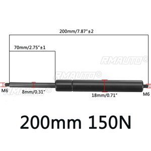 2 unidades de barras de gas para coche de 200-500mm 150N 8mm, amortiguadores de soporte de capó para RV, cama, ventana, autobús, caravanas - Product Image 6
